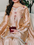 Japan Satin with Intricate Thread Work Beautiful Salwar Kameez