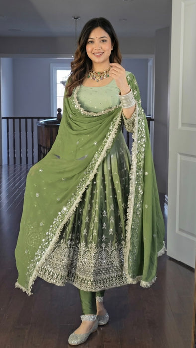 SEQUENCE 9MM MULTI NEEDLE WORK WITH EMBROIDERY WORK WITH FULL SLEEVES SALWAR KAMEEZ