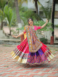 NAVRATRI  HEAVY MUSLIN COTTON SUPERB QUALITY DESIGNER PRINTED LAHENGA CHOLI