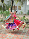 NAVRATRI  HEAVY MUSLIN COTTON SUPERB QUALITY DESIGNER PRINTED LAHENGA CHOLI