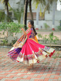 NAVRATRI  HEAVY MUSLIN COTTON SUPERB QUALITY DESIGNER PRINTED LAHENGA CHOLI