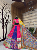 NAVRATRI  HEAVY MUSLIN COTTON SUPERB QUALITY DESIGNER PRINTED LAHENGA CHOLI