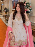 Premium FENDY SILK Beautiful 5mm sequins & zari embroidery work With Handwork Latkan lace both side Salwar Kameez
