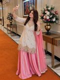 Premium FENDY SILK Beautiful 5mm sequins & zari embroidery work With Handwork Latkan lace both side Salwar Kameez