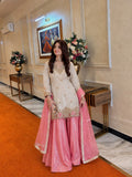 Premium FENDY SILK Beautiful 5mm sequins & zari embroidery work With Handwork Latkan lace both side Salwar Kameez