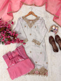 Premium FENDY SILK Beautiful 5mm sequins & zari embroidery work With Handwork Latkan lace both side Salwar Kameez