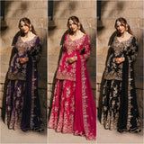 Premium CHINON with Zari &amp; 5mm Sequins Embroidery Work Salwar Kameez