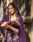 Premium CHINON with Zari &amp; 5mm Sequins Embroidery Work Salwar Kameez