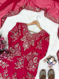 Premium CHINON with Zari &amp; 5mm Sequins Embroidery Work Salwar Kameez