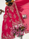 Premium CHINON with Zari &amp; 5mm Sequins Embroidery Work Salwar Kameez