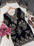 Premium CHINON with Zari &amp; 5mm Sequins Embroidery Work Salwar Kameez