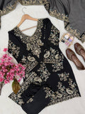 Premium CHINON with Zari &amp; 5mm Sequins Embroidery Work Salwar Kameez