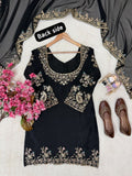 Premium CHINON with Zari &amp; 5mm Sequins Embroidery Work Salwar Kameez