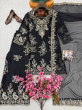 Premium CHINON with Zari &amp; 5mm Sequins Embroidery Work Salwar Kameez