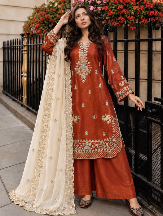 Premium GMY SILK with 5mm Sequins &amp; Zari Embroidery Work Salwar Kameez