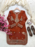 Premium GMY SILK with 5mm Sequins &amp; Zari Embroidery Work Salwar Kameez