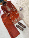 Premium GMY SILK with 5mm Sequins &amp; Zari Embroidery Work Salwar Kameez