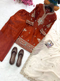 Premium GMY SILK with 5mm Sequins &amp; Zari Embroidery Work Salwar Kameez