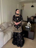 Beautiful CHINON SILK Beautiful 5mm sequins & Zari embroidery work Salwar Kameez