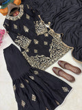 Beautiful CHINON SILK Beautiful 5mm sequins & Zari embroidery work Salwar Kameez