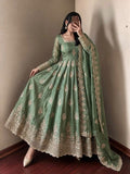 Exclusive Trending Designer Gown with Heavy sequence embroidery work Dupatta