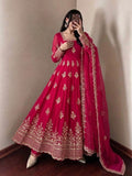 Exclusive Trending Designer Gown with Heavy sequence embroidery work Dupatta