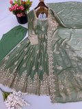 Exclusive Trending Designer Gown with Heavy sequence embroidery work Dupatta