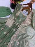 Exclusive Trending Designer Gown with Heavy sequence embroidery work Dupatta