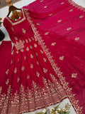 Exclusive Trending Designer Gown with Heavy sequence embroidery work Dupatta
