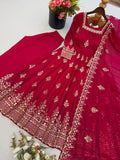 Exclusive Trending Designer Gown with Heavy sequence embroidery work Dupatta