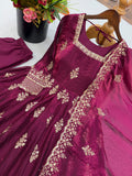 Exclusive Trending Designer Gown with Heavy sequence embroidery work Dupatta
