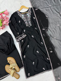 Rayon Satin with Soft Micro Cotton Lining & Intricate Thread With sequence Work with potli Salwar Kameez