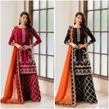 Premium CHINON with Zari & Sequins Embroidery Work Also Chakri Stone Work Salwar Kameez