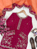 Premium CHINON with Zari & Sequins Embroidery Work Also Chakri Stone Work Salwar Kameez