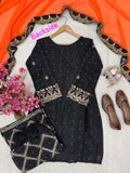 Premium CHINON with Zari & Sequins Embroidery Work Also Chakri Stone Work Salwar Kameez