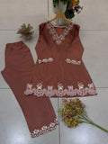 DESIGNER EMBROIDERED WORKED CO-ORD SET TOP AND PLAZZO