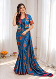 Heavy Chinon Silk with Digital Print ready-to-wear Beautiful saree