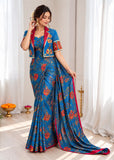 Heavy Chinon Silk with Digital Print ready-to-wear Beautiful saree