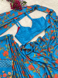 Heavy Chinon Silk with Digital Print ready-to-wear Beautiful saree
