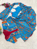 Heavy Chinon Silk with Digital Print ready-to-wear Beautiful saree