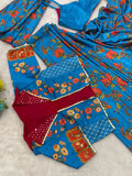 Heavy Chinon Silk with Digital Print ready-to-wear Beautiful saree