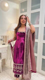 NEW DESIGNER PARTY WEAR HEAVY VISCOSE VELVET 3 PIS SUIT SET