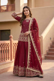 NEW DESIGNER WEAR HEAVY EMBROIDERY SEQUENCE WORK WITH REAL MIRROR HAND WORK TOP WITH LEHENGAS