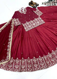 NEW DESIGNER WEAR HEAVY EMBROIDERY SEQUENCE WORK WITH REAL MIRROR HAND WORK TOP WITH LEHENGAS