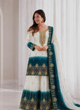 NEW ELEGANT DESIGN PURE DUAL TONE PENDING STAR GEORGETTE IN BEAUTIFUL TOP-PALZZO WITH DUPATTA SET