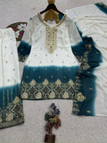 NEW ELEGANT DESIGN PURE DUAL TONE PENDING STAR GEORGETTE IN BEAUTIFUL TOP-PALZZO WITH DUPATTA SET