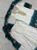 NEW ELEGANT DESIGN PURE DUAL TONE PENDING STAR GEORGETTE IN BEAUTIFUL TOP-PALZZO WITH DUPATTA SET