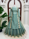 Heavy Salsa Butti Top Blouse with Lehenga Set