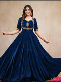 Pure Viscous Velvet With 5mm Sequence Embroidery Work Salwar Kameez