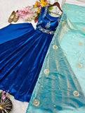 Pure Viscous Velvet With 5mm Sequence Embroidery Work Salwar Kameez